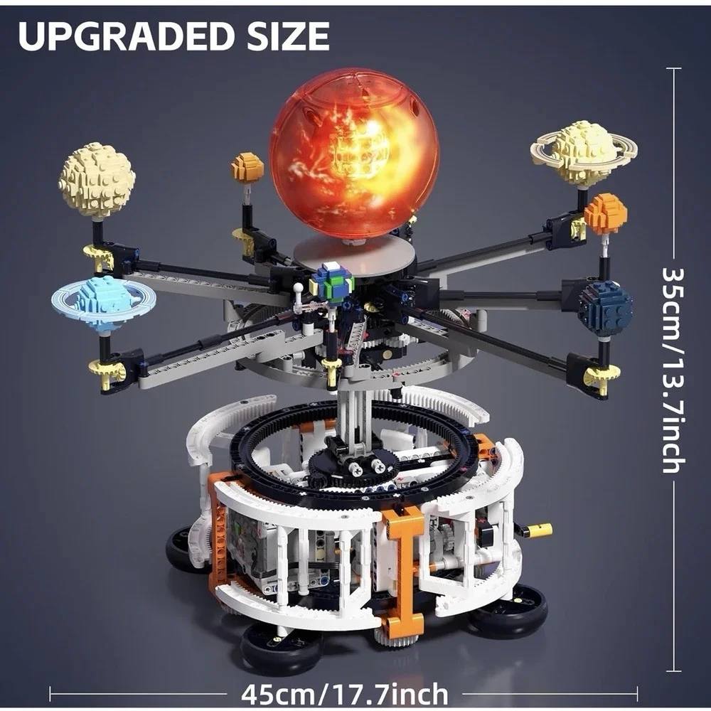 Dual-Mode Spinning Solar System Space Building Kit, STEM Model with Rotating ...